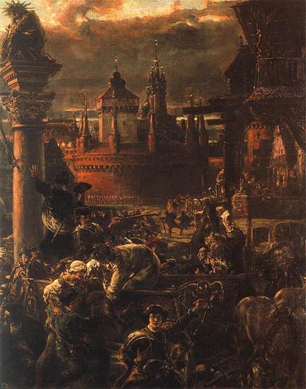 Sceny i postacie historyczne - 70. Wyjście żaków z Krakowa w roku 1549 fragment.jpg