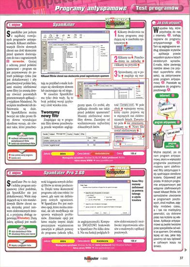 Komputer Świat Nr.11 2003 - Komputer Świat - 37 - Test programów - Programy Antyspamowe 1.jpg